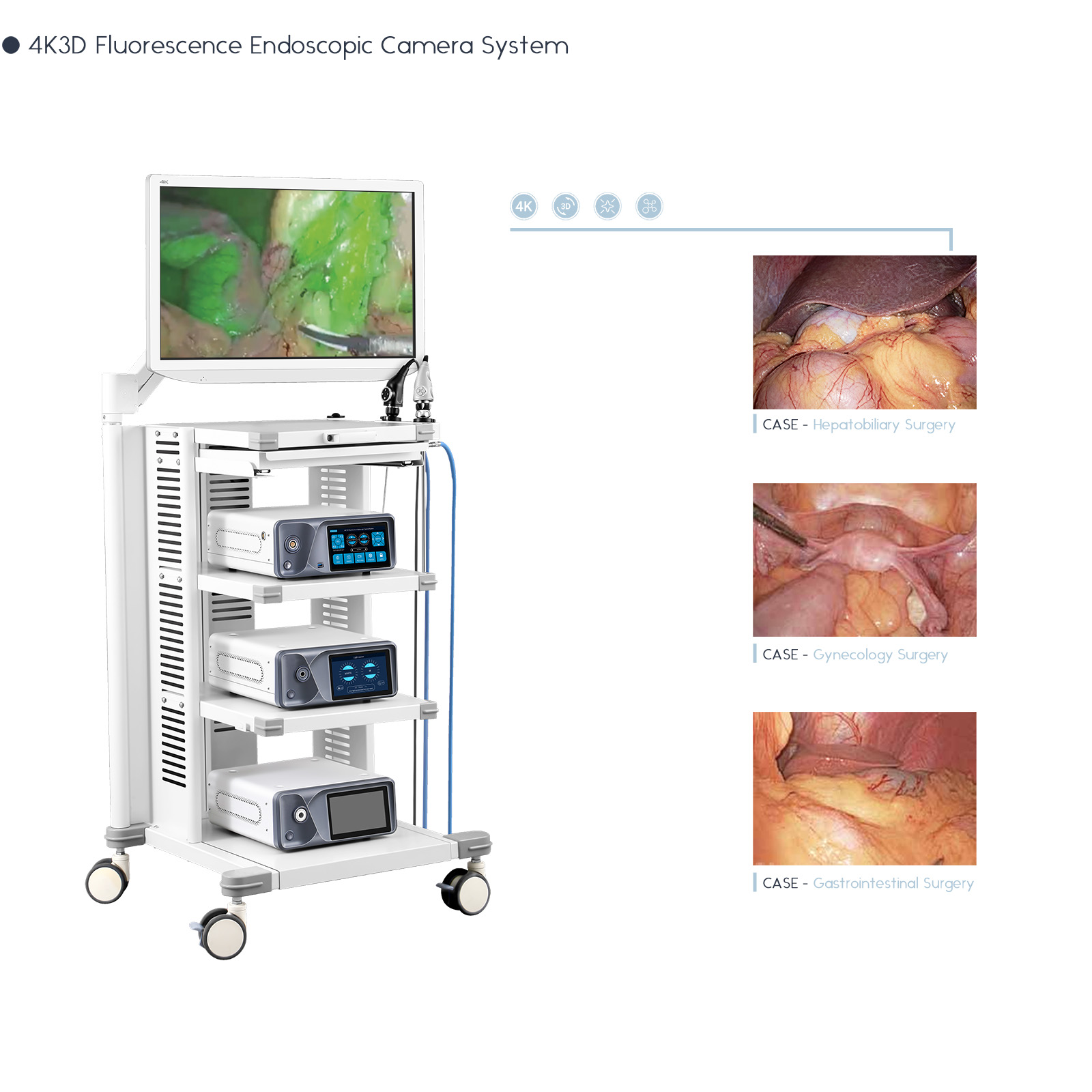 4K3D Fluorescence Endoscopic Camera System