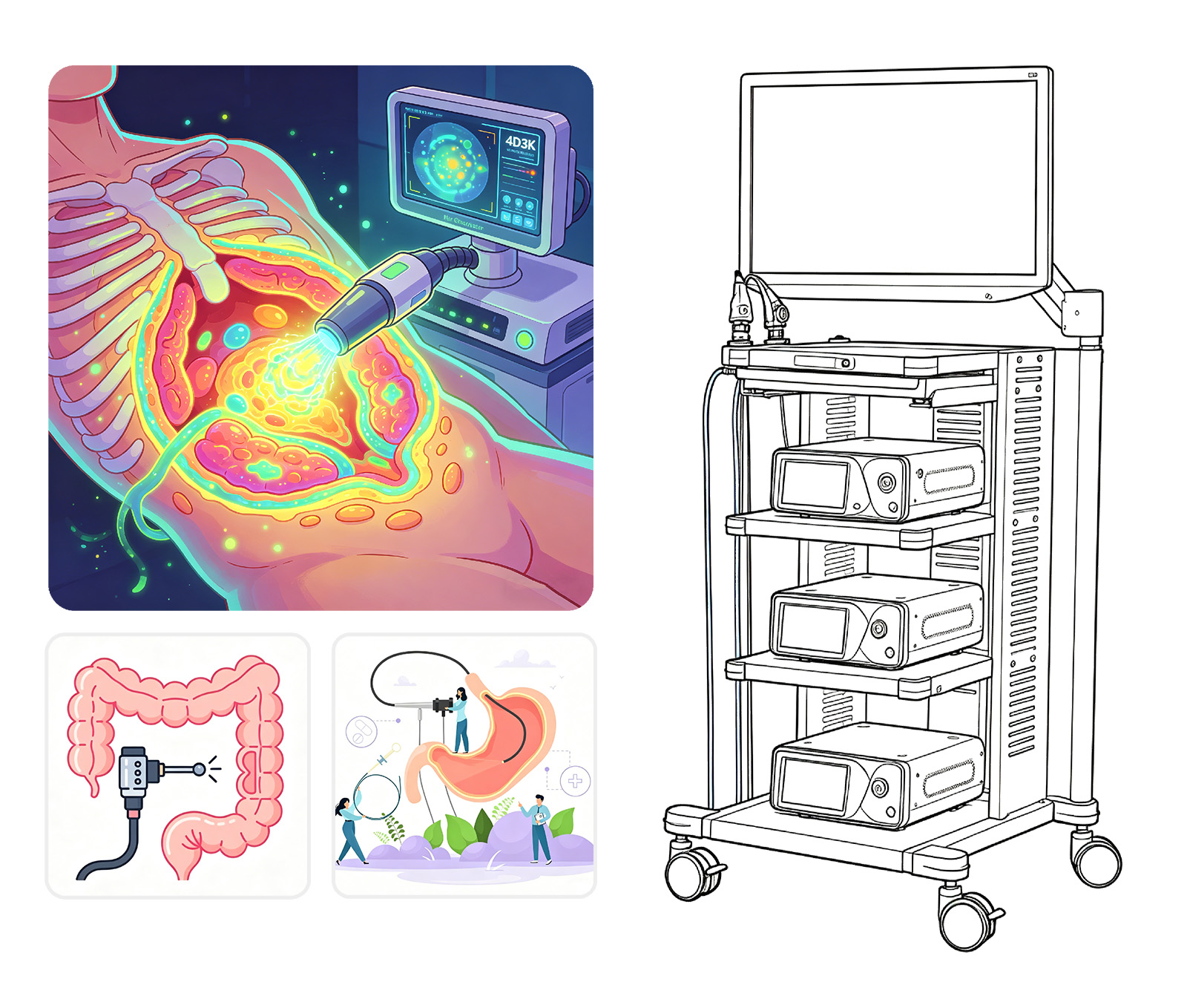 4K3D Fluorescence Endoscopic Camera System