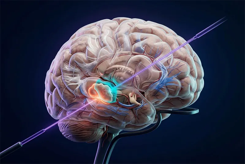 Brain tumor surgery procedure requiring precision neurosurgical instruments