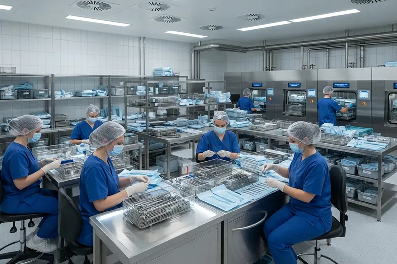 Low temperature sterilization supporting Central Sterile Supply Department workflows