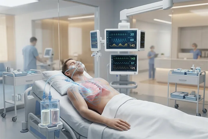 Thoracic drainage catheter system used in emergency and critical care procedures