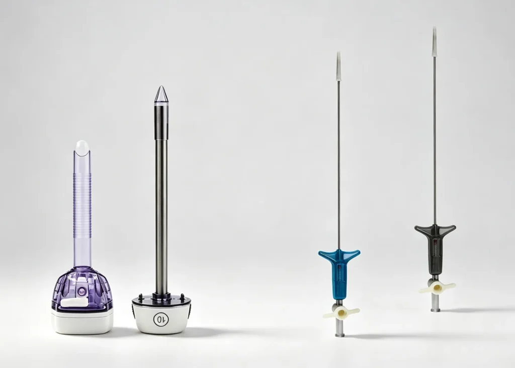 Laparoscopic access system featuring trocar and Veress needle for minimally invasive surgery