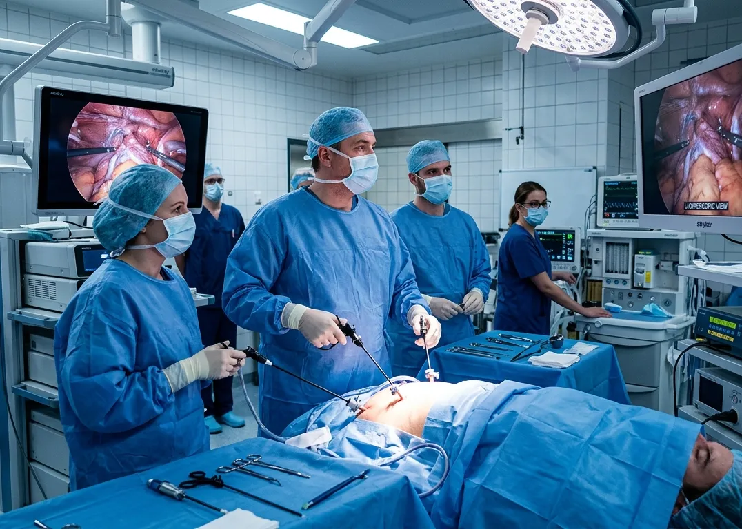 Minimally invasive laparoscopic technology supporting thoracic surgical procedures