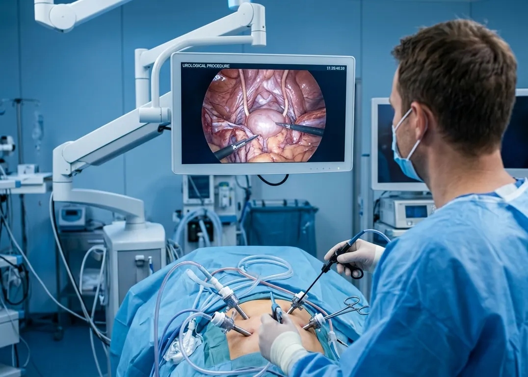 Laparoscopic surgical instruments supporting minimally invasive urological procedures