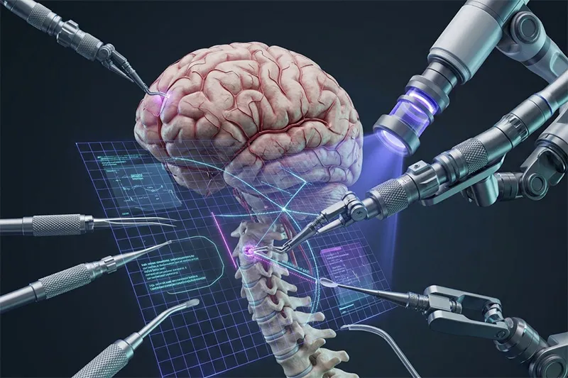 Microsurgical procedure using precision instruments for delicate neurological structures