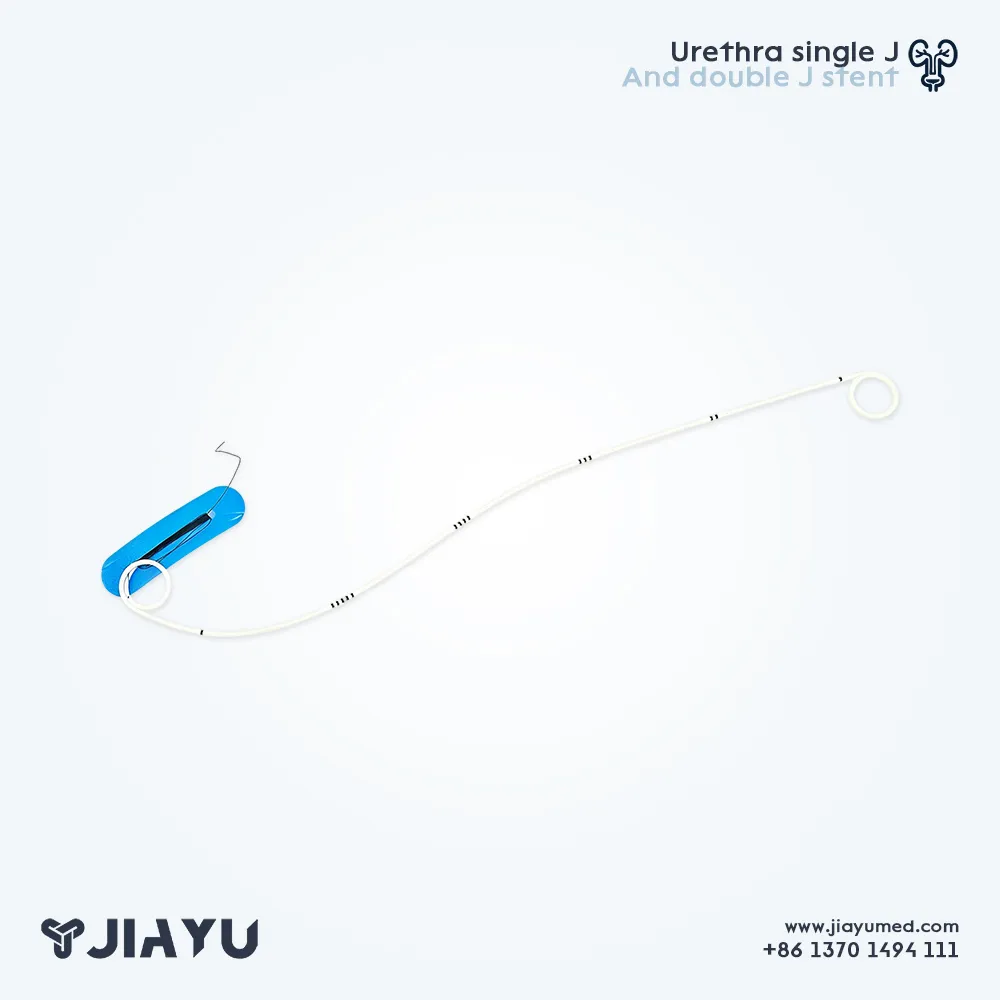 Pigtail ureteral stent catheter with curled end design for urinary drainage