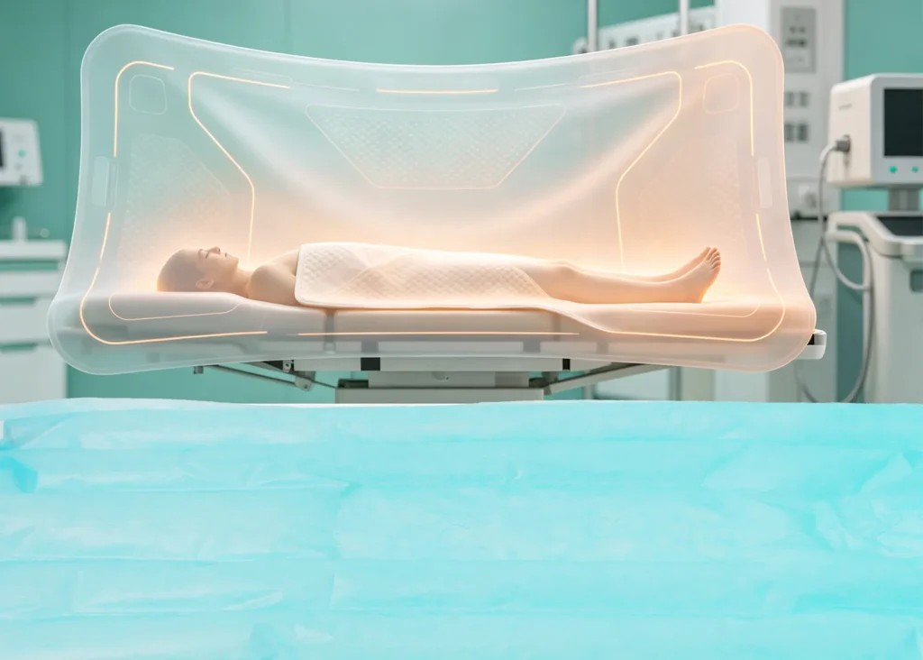 Surgical patient warming blanket used for perioperative temperature management